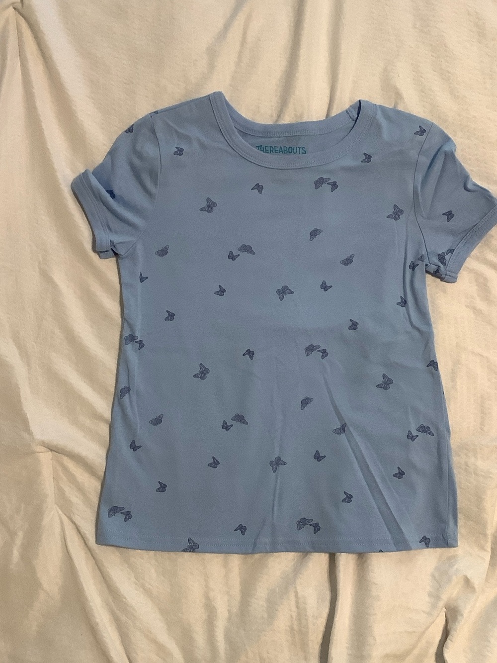 Thereabouts Girls' Blue Butterfly Short Sleeve Tee